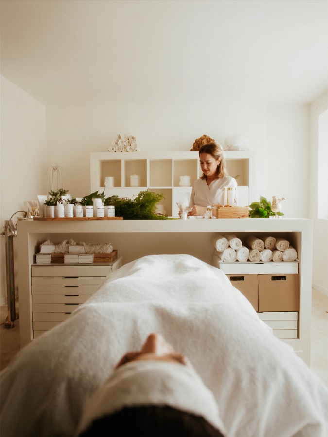 Beauty and aesthetics facial treatment room